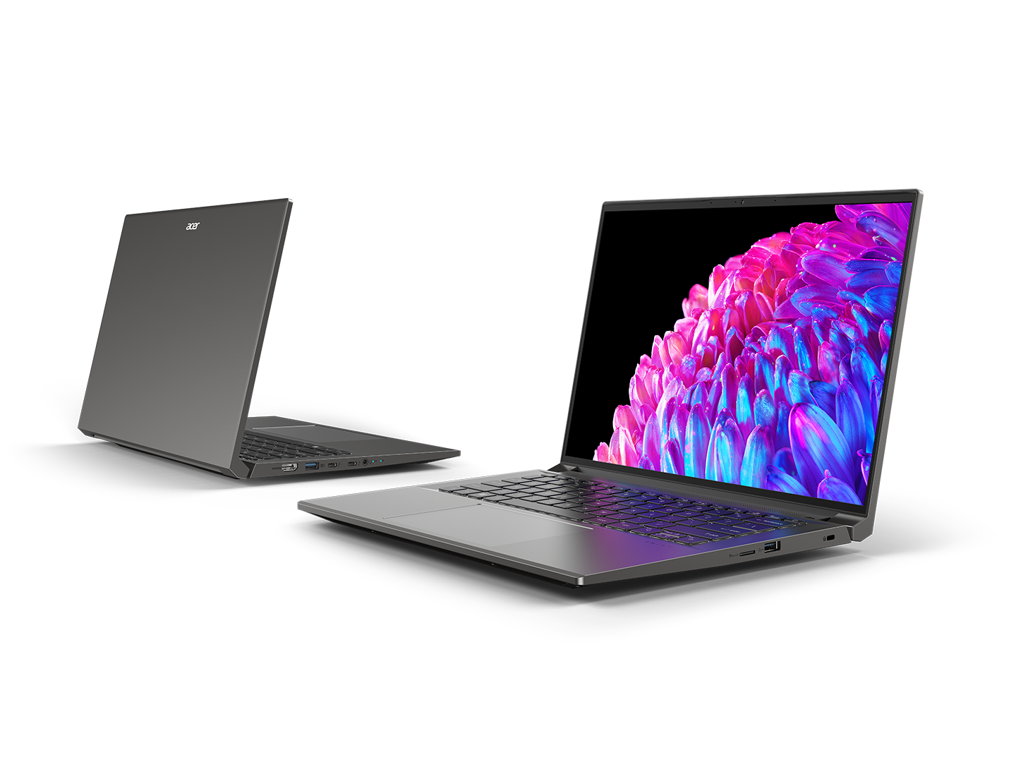 The Acer Swift X 14, showing both the front and back lid