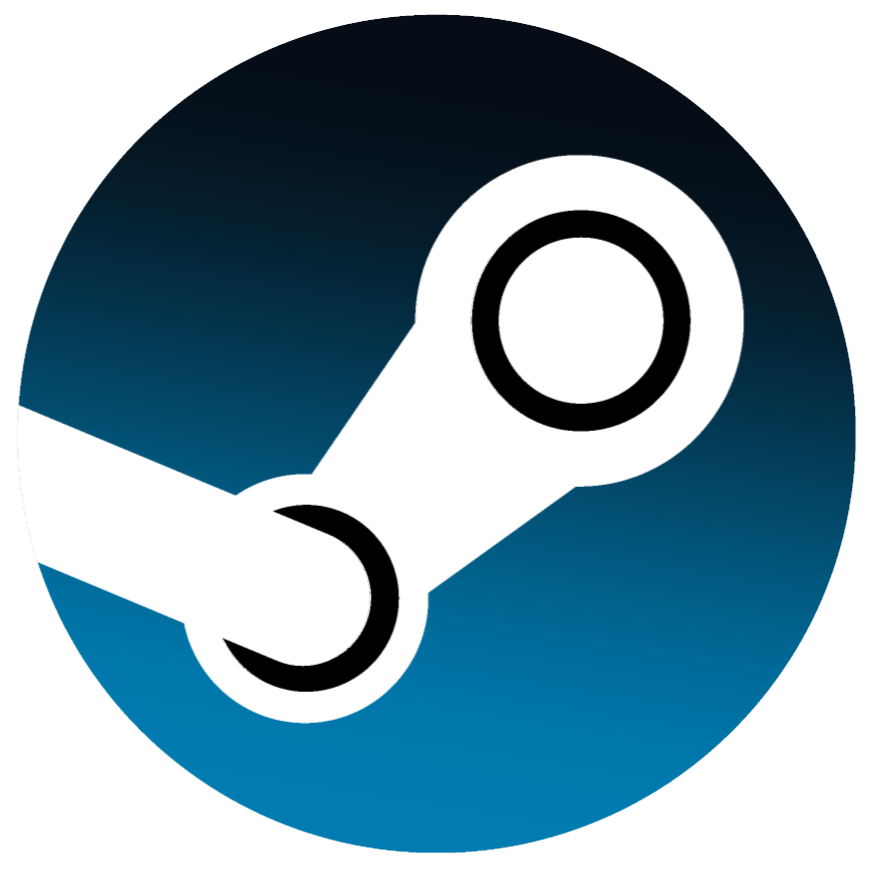 Logotipo de Steam en degradado de color azul y negro