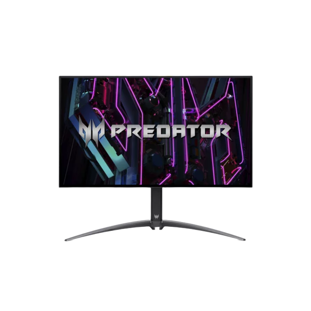 A render of the Acer Predator X27U OLED gaming monitor on a transparent background.