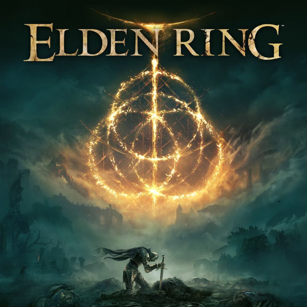 An image showing the art box of Elden Ring video game.