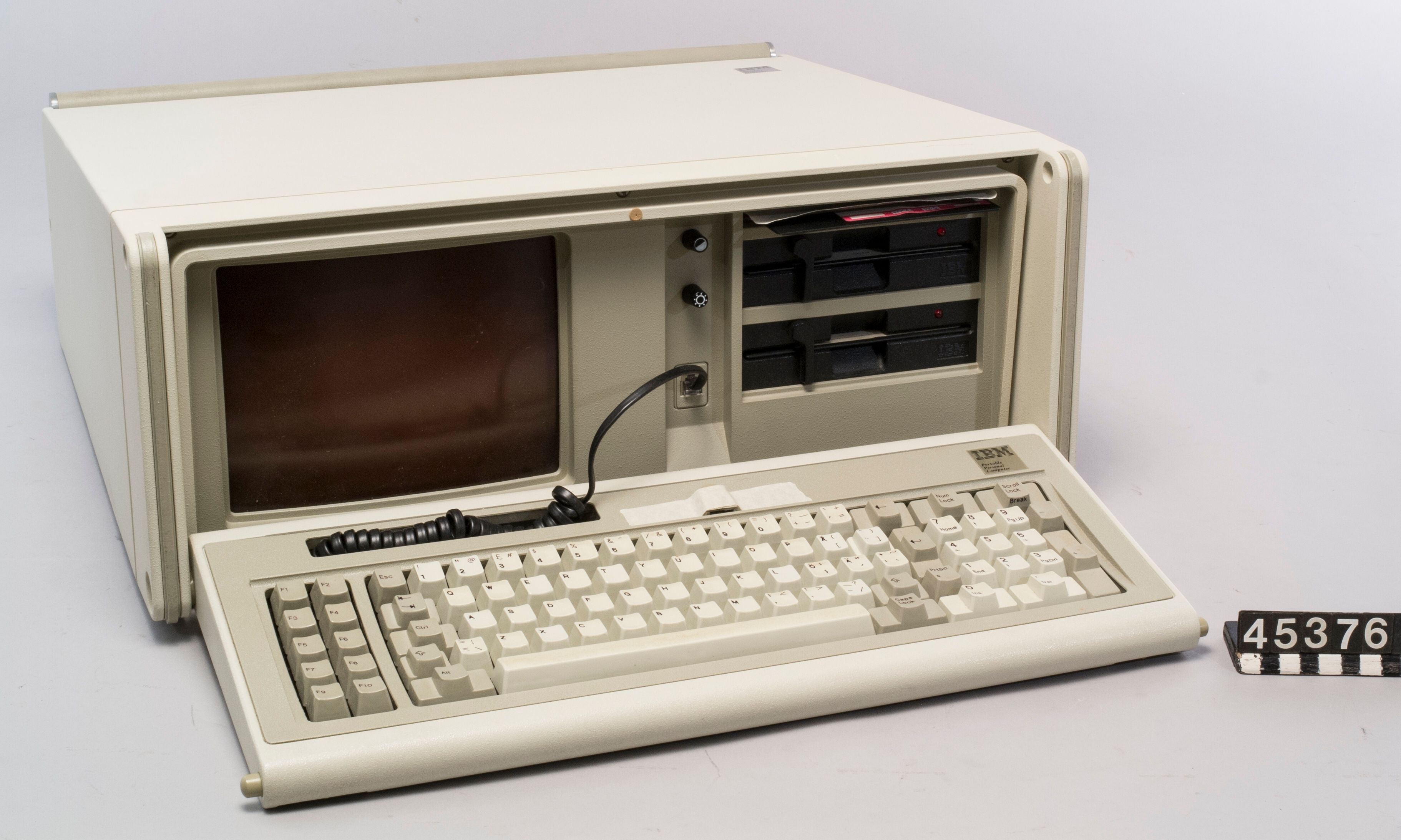 IBM Portable Computer showing keyboard and body of device
