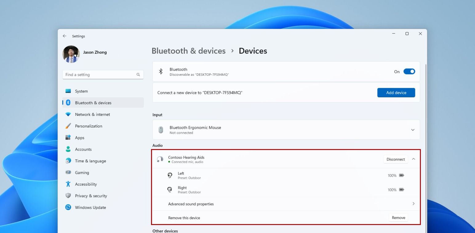 Windows 11 Settings Bluetooth devices