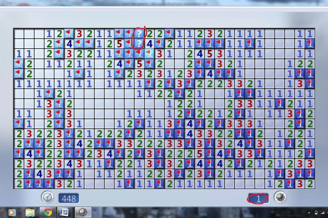 minesweeper game running on windows 7