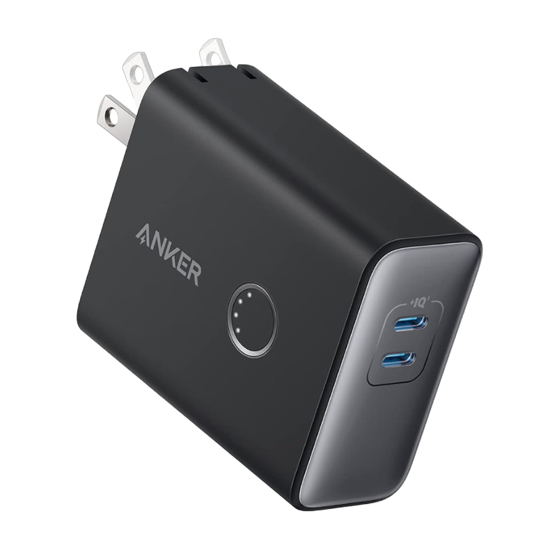 Batería externa Anker 521 (PowerCore Fusion, 45 W) sobre fondo transparente