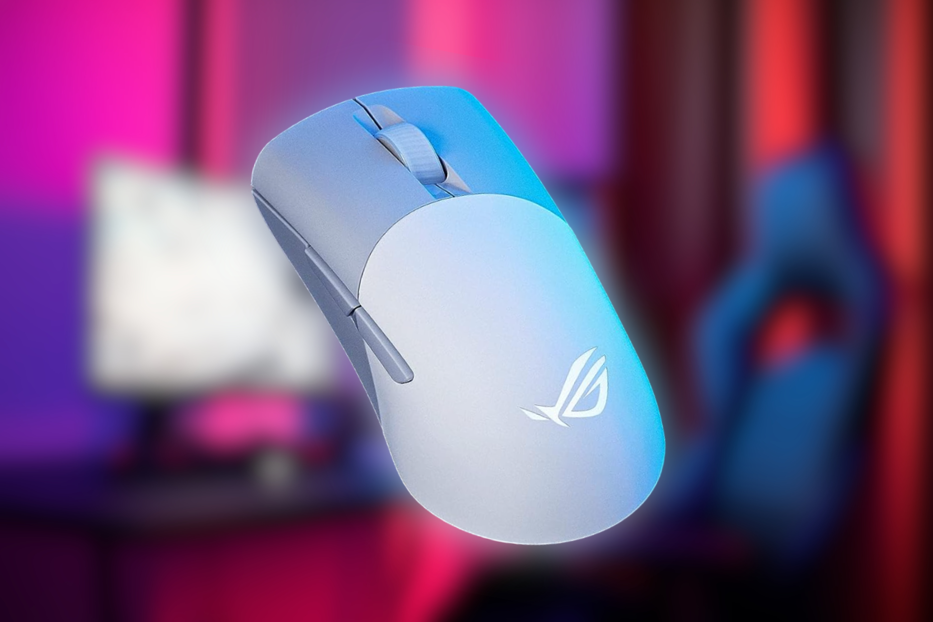 Asus ROG Keris Wireless AimPoint Gaming Mouse on blurred background 