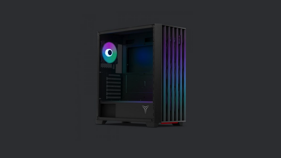 Una imagen de la caja para PC ATX Yeyian Phoenix con un panel lateral de malla