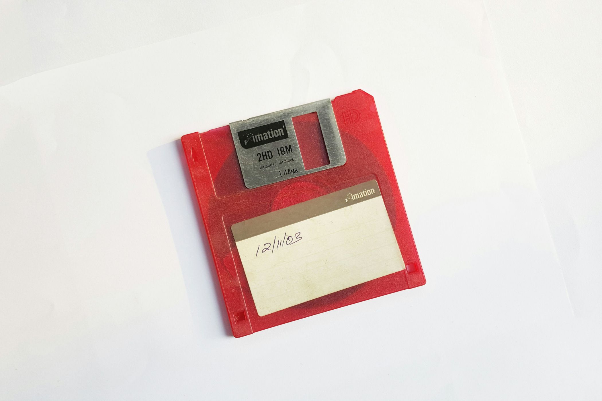 An image of a red floppy disk
