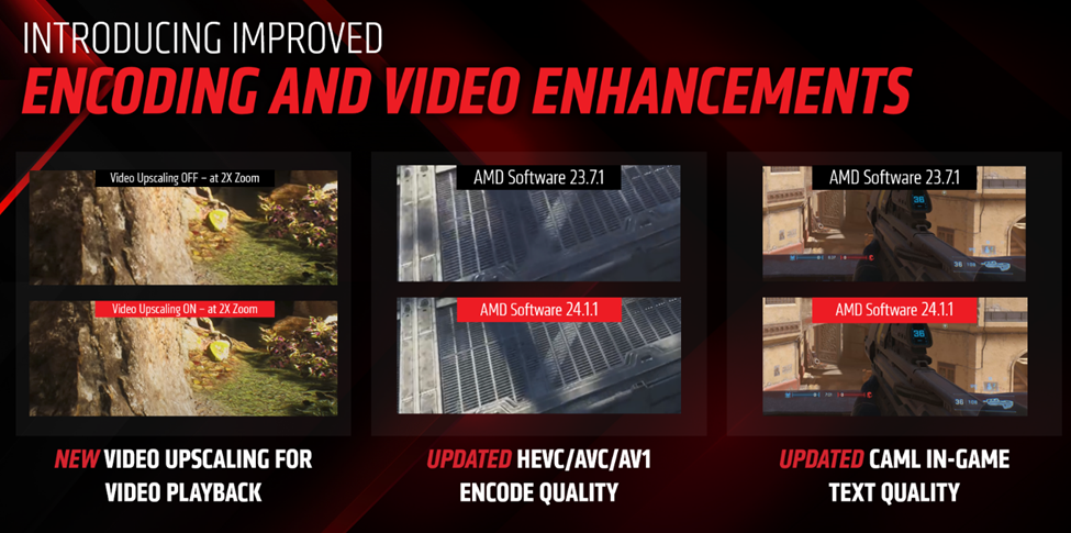 AMD improved encoding and video enhancements