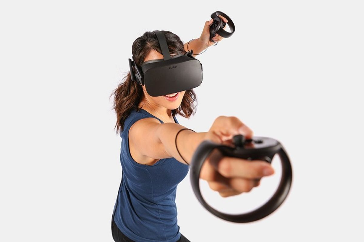 An image of a person using the Oculus Rift CV1