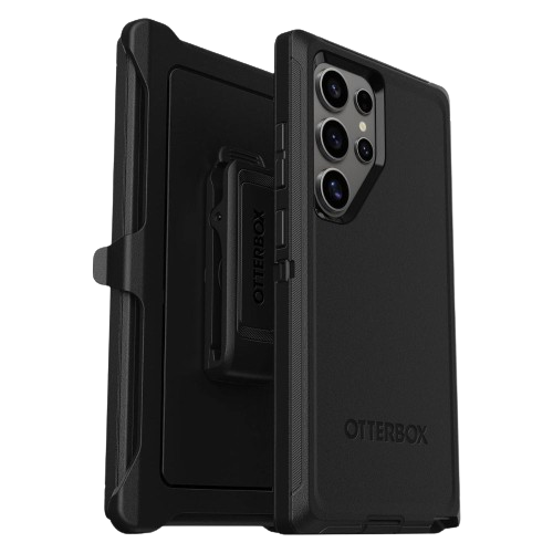 Una imagen que muestra la funda OtterBox Defender para Galaxy S24 Ultra en color negro.