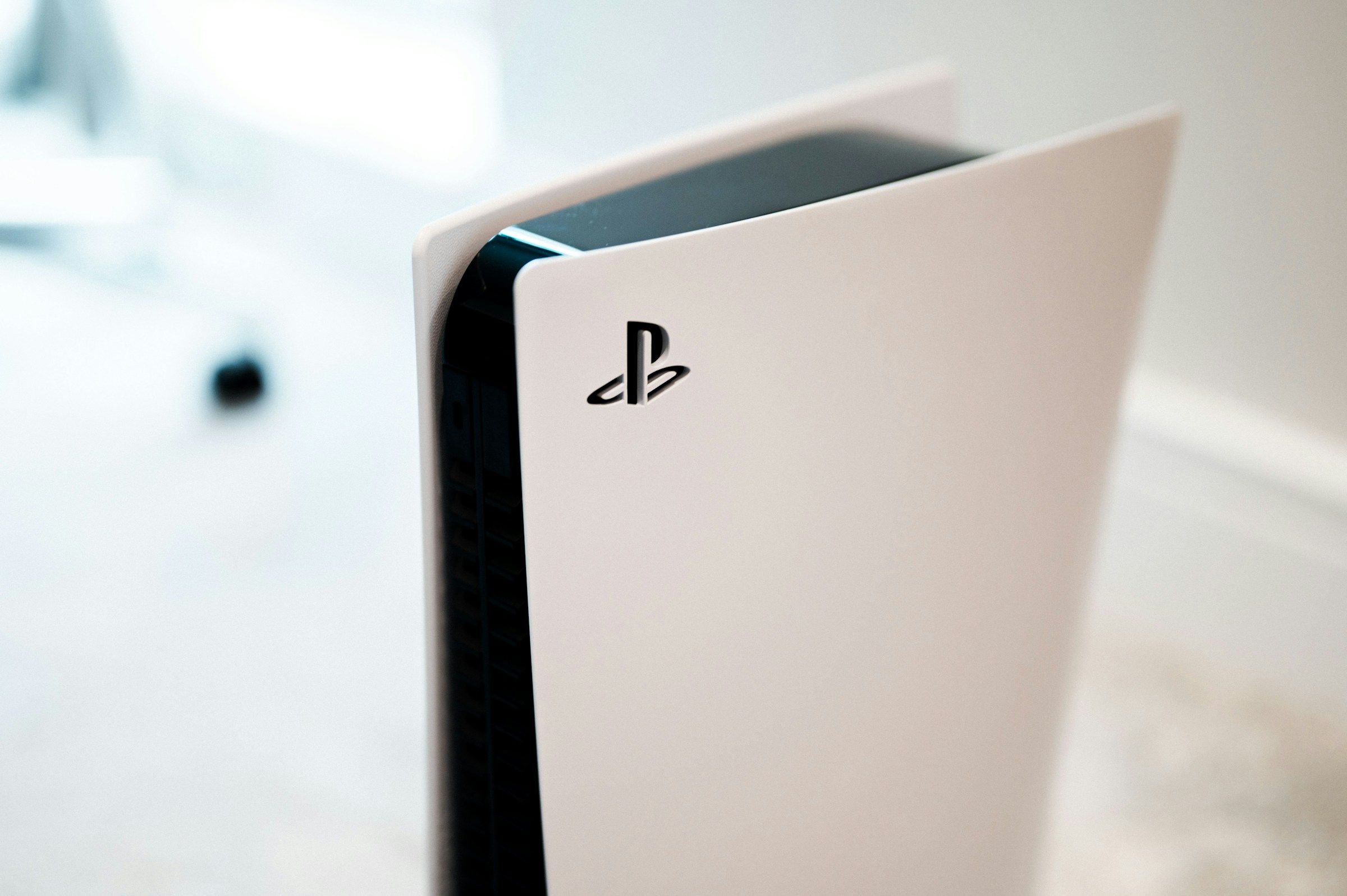 Close up of PlayStation 5 console