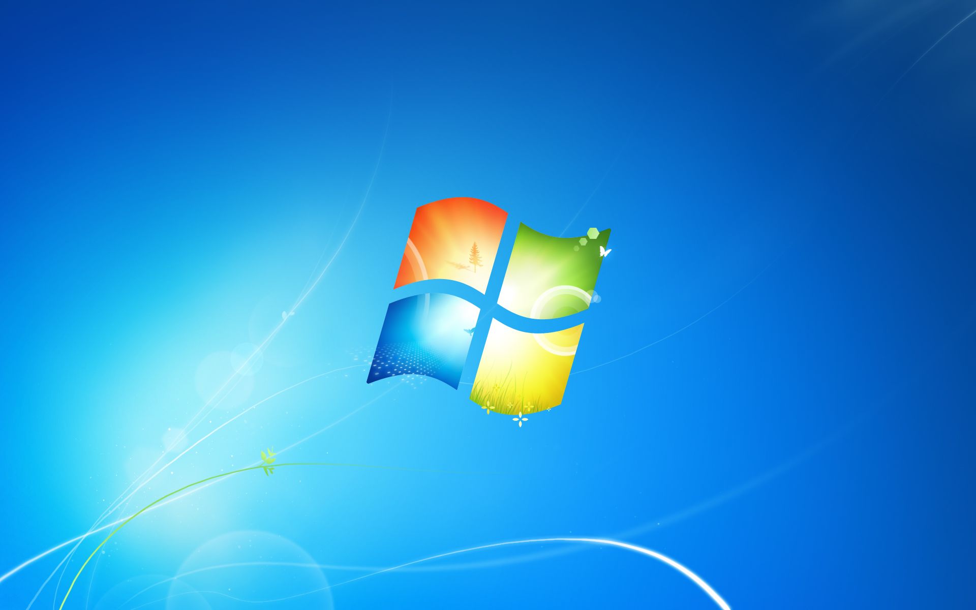 Логотип Windows 7 на синем фоне