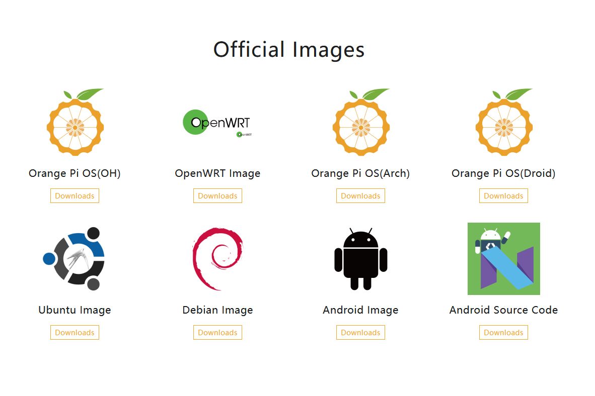 Página de descarga del sistema operativo Orange Pi 5 Pro