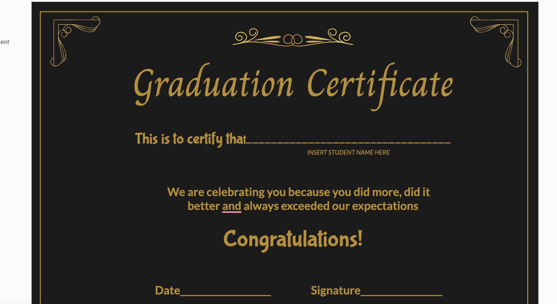 Graduation template