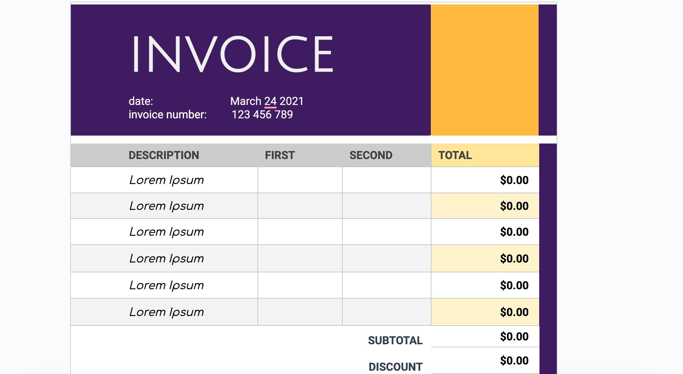 Invoice template