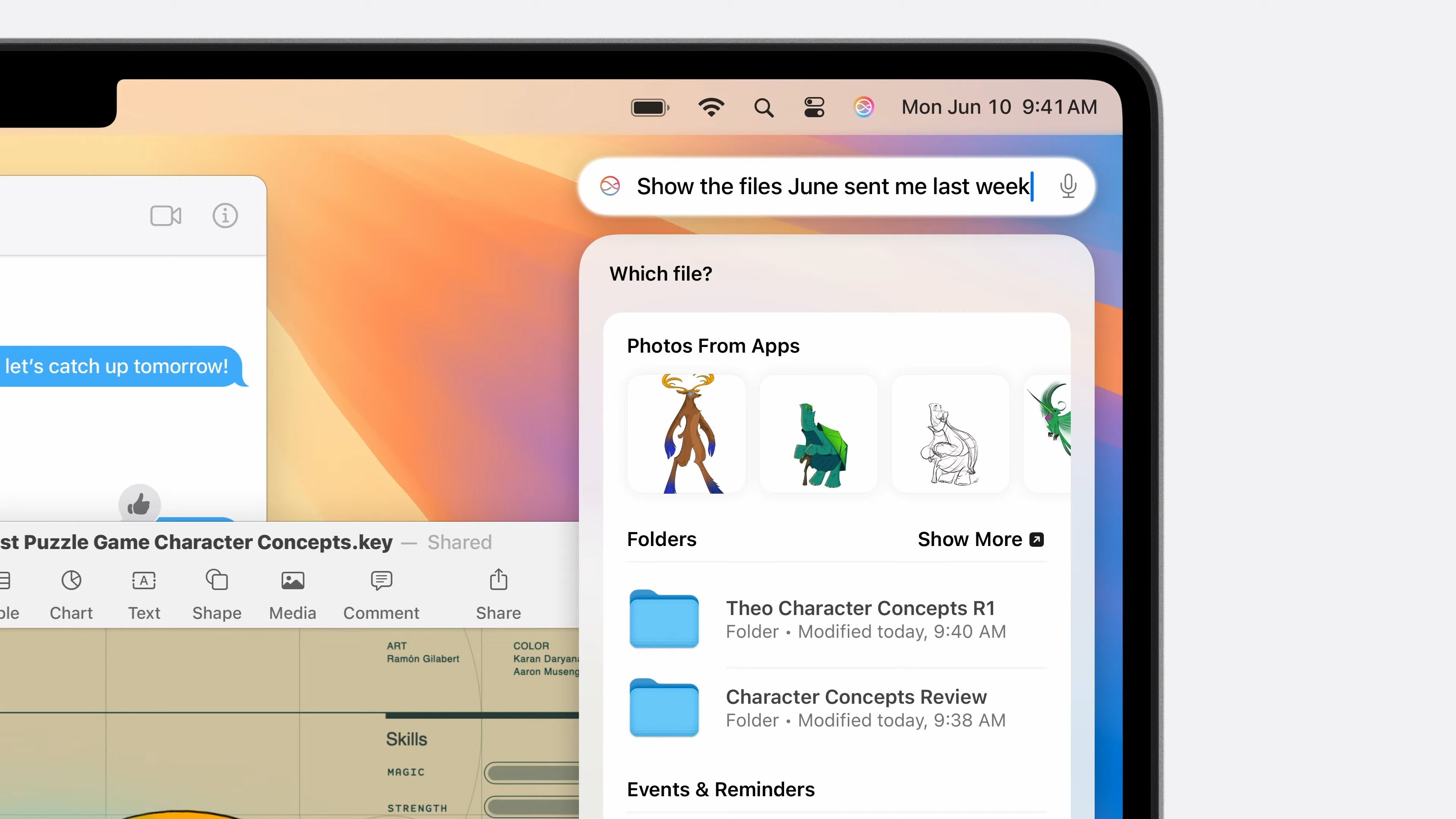 Apple Intelligence encontró archivos enviados por June la semana pasada