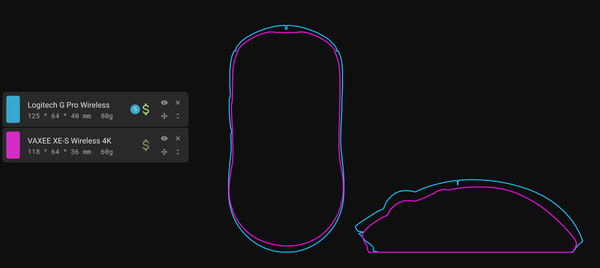 Comparación entre el G Pro Wireless y el Vaxee XE-S