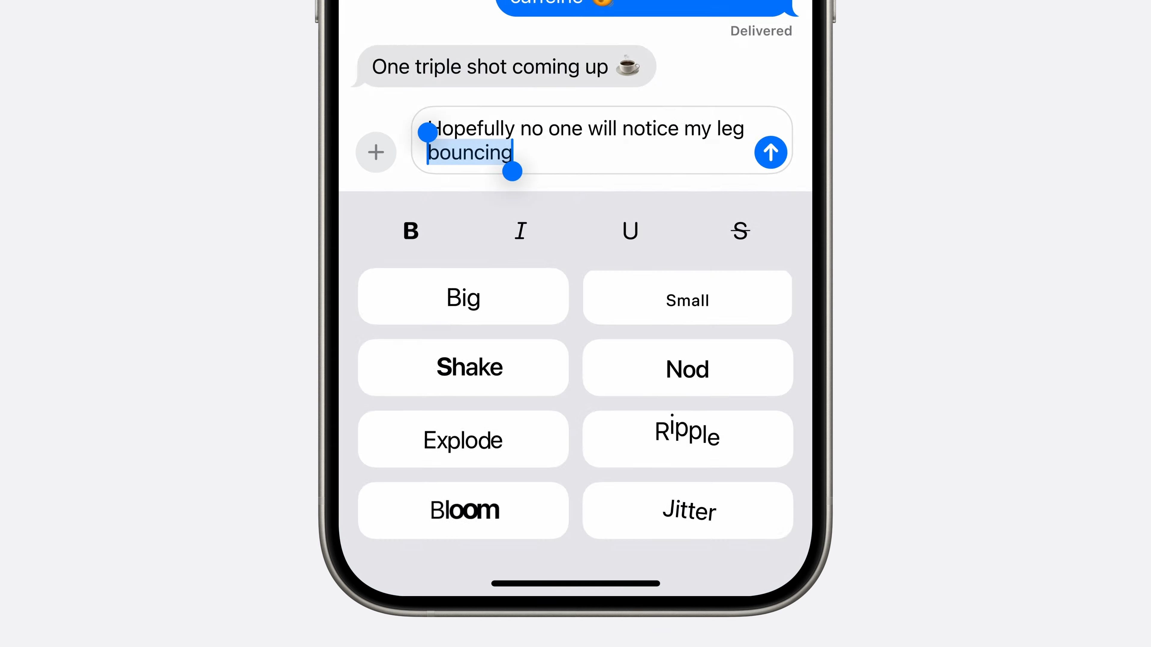 Formato de mensajes en iOS 18