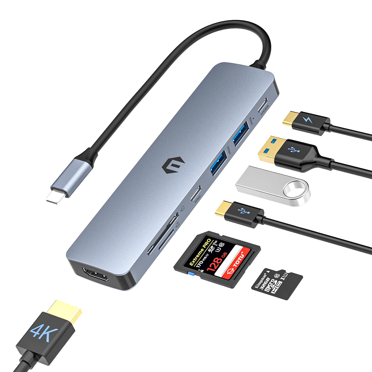 Concentrador USB-C 7 en 1 de Totu