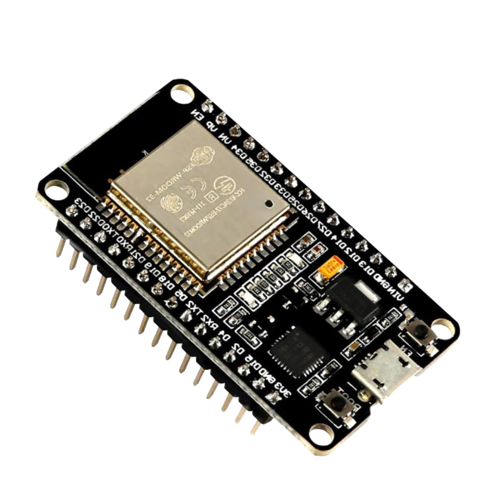 Una representación transparente del microcontrolador ESP32-WROOM