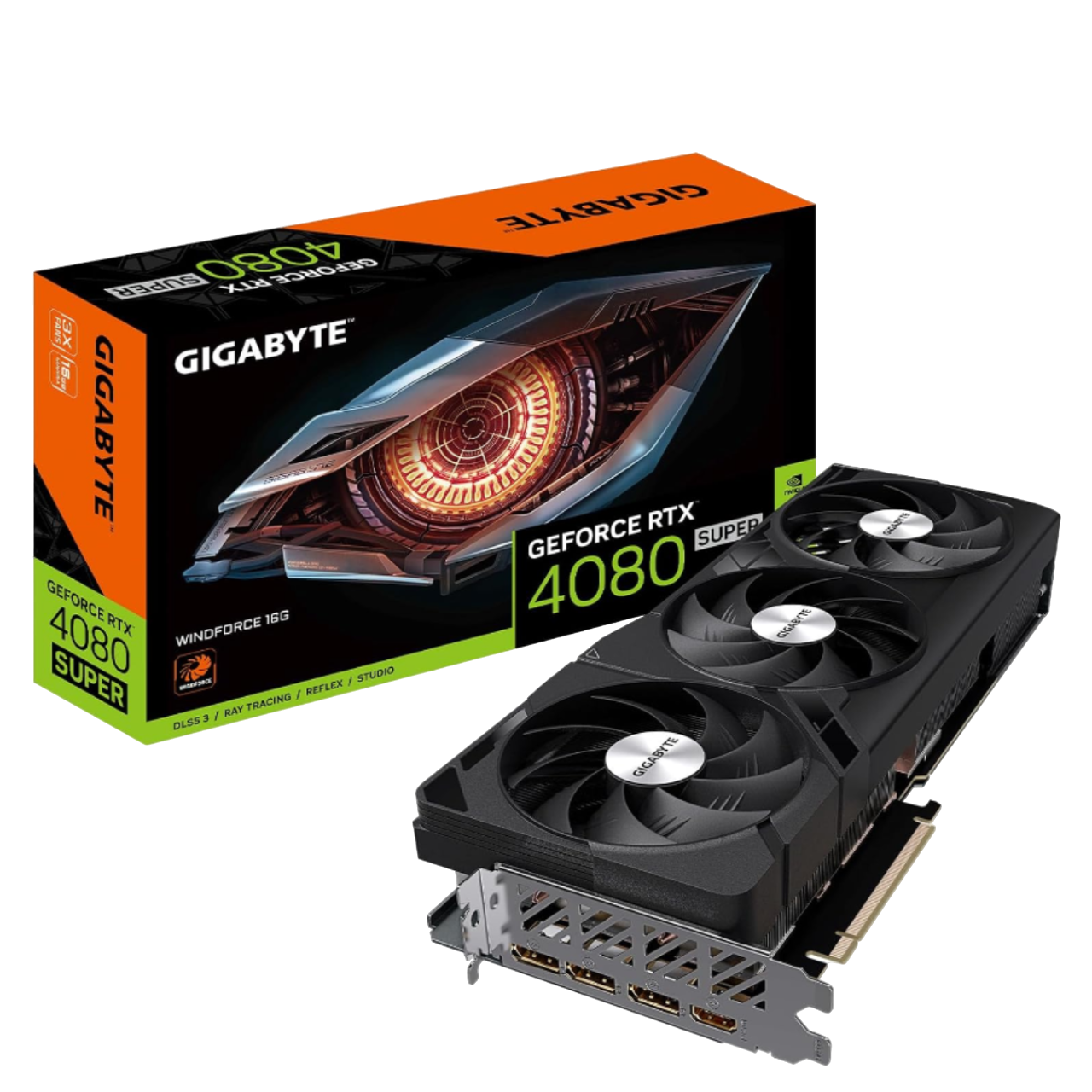 Una representación transparente de la Gigabyte GeForce RTX 4080 Super WINDFORCE V2