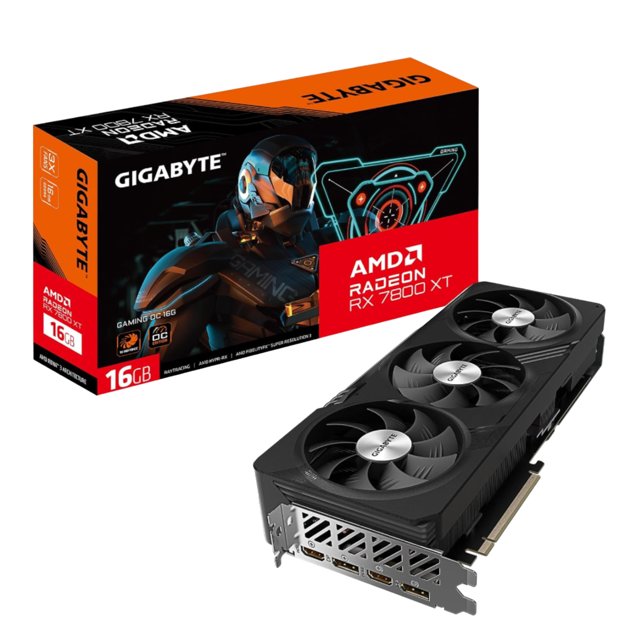 Una representación transparente de la GIGABYTE Radeon RX 7800 XT Gaming OC