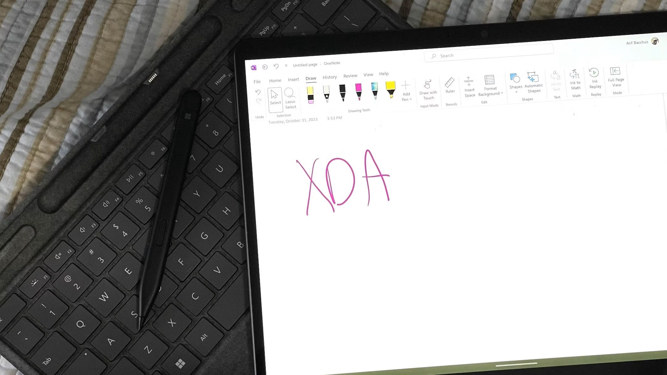 OneNote en Surface con Surface Pen