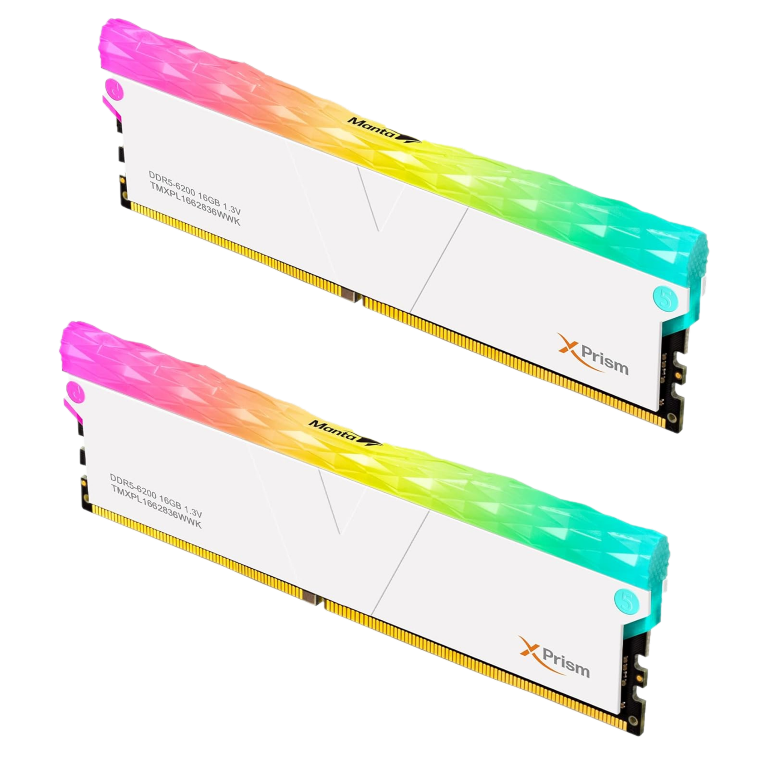 Memoria RAM v-color Manta XPrism RGB en color blanco