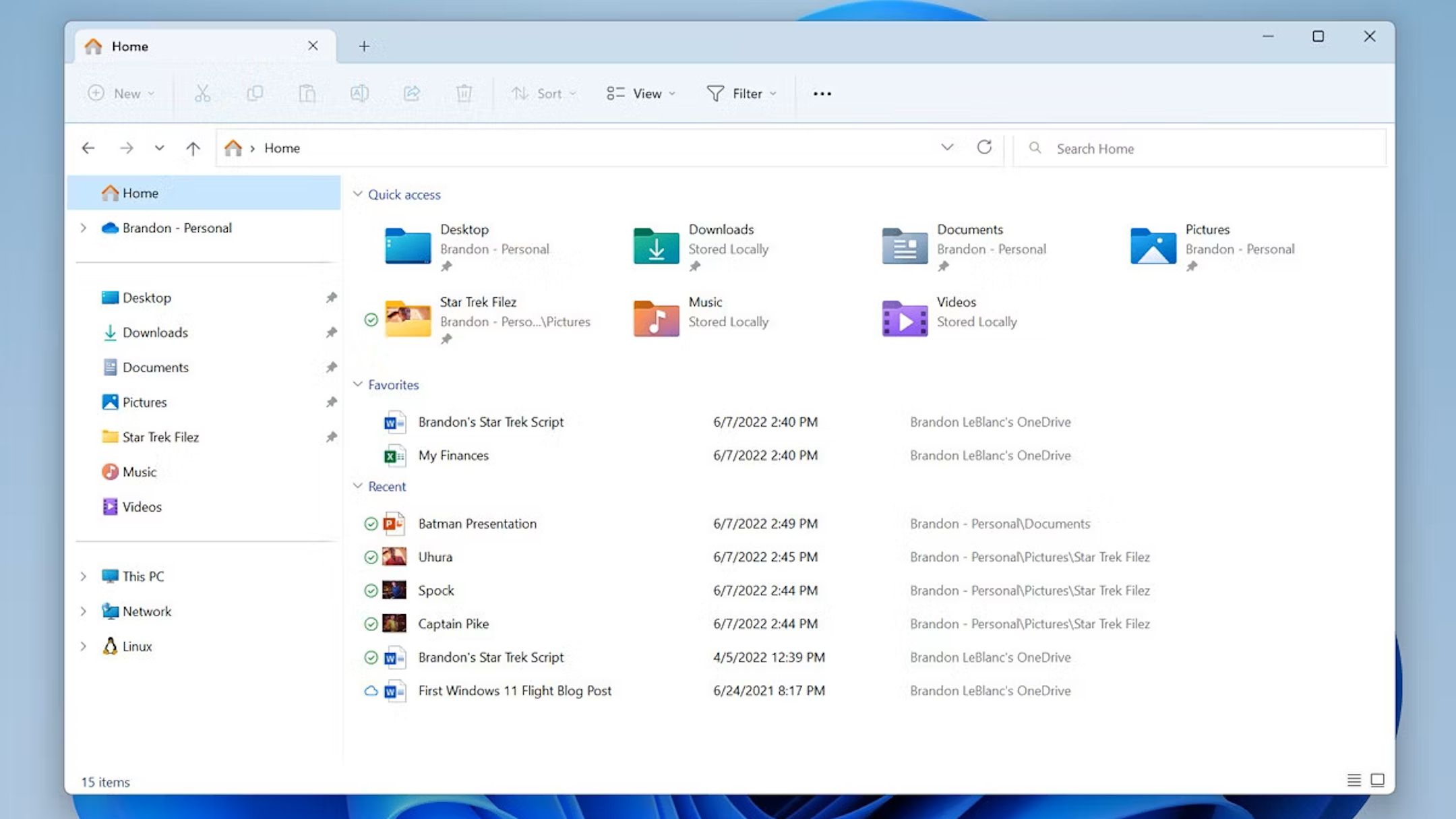 Проводник Windows 11 с вкладками и новой панелью навигации