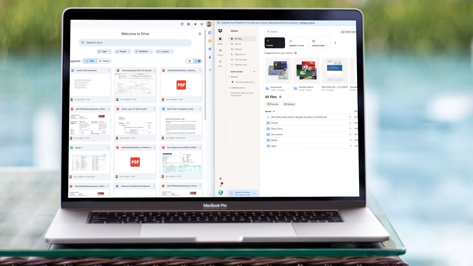 A comparison between Google Drive and Dropbox