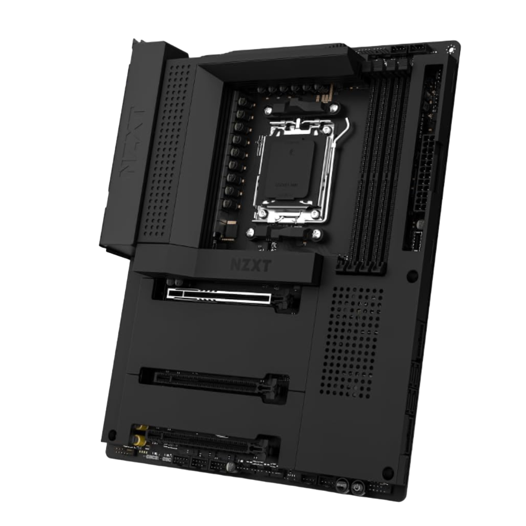 A transparent render of the NZXT N7 B650E