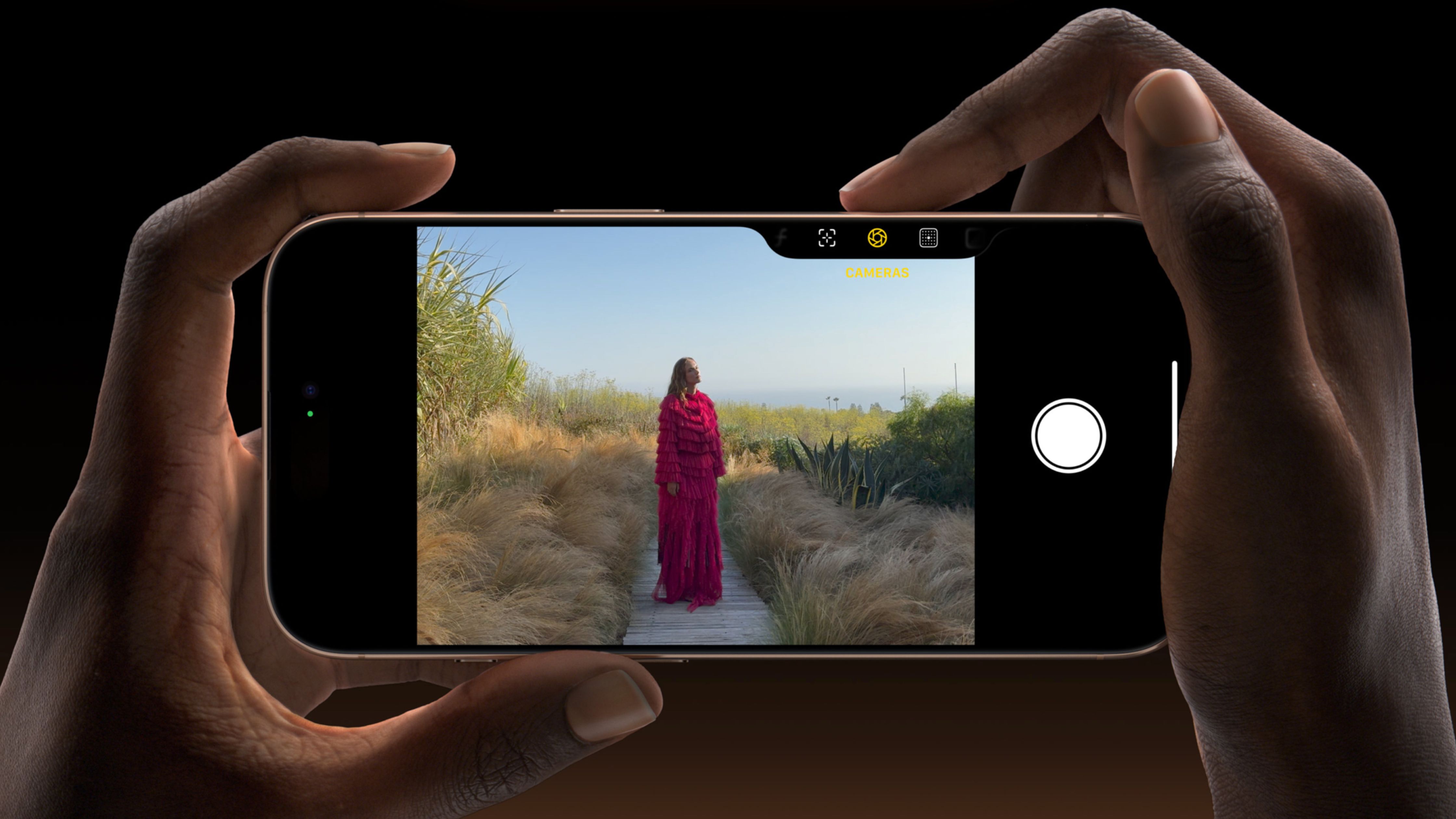 The camera control button in action on the iPhone 16 Pro.