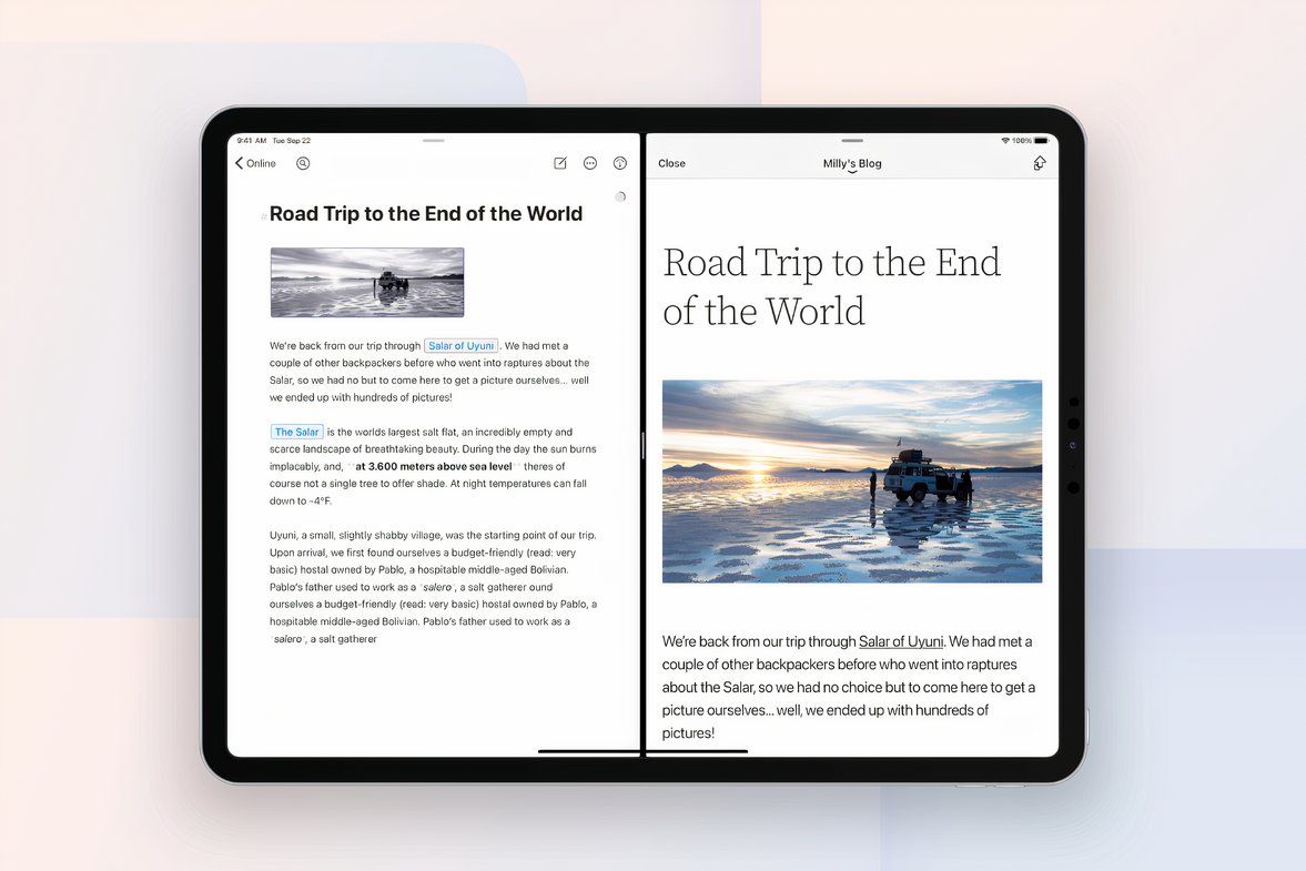 Ulysses iPad Split View