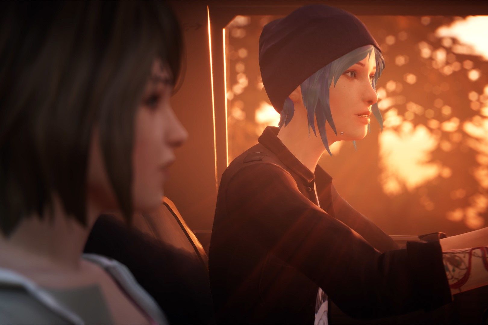 Captura de pantalla de Life is Strange que muestra a Max y Chloe