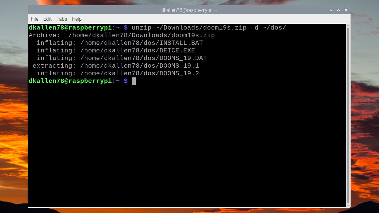 Descomprimir shareware de Doom en Raspberry Pi