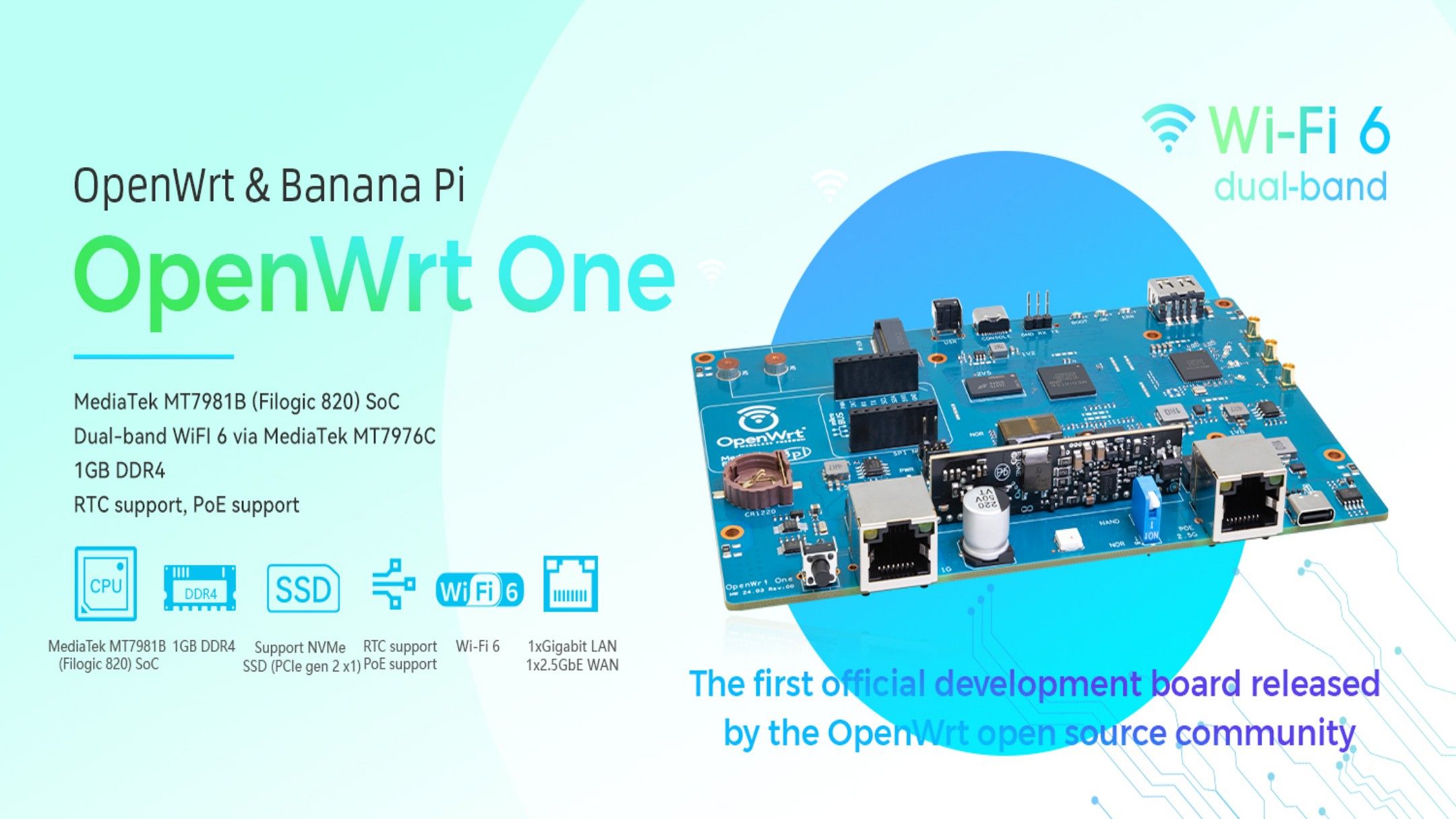 Captura de pantalla que muestra el enrutador wifi OpenWRT One