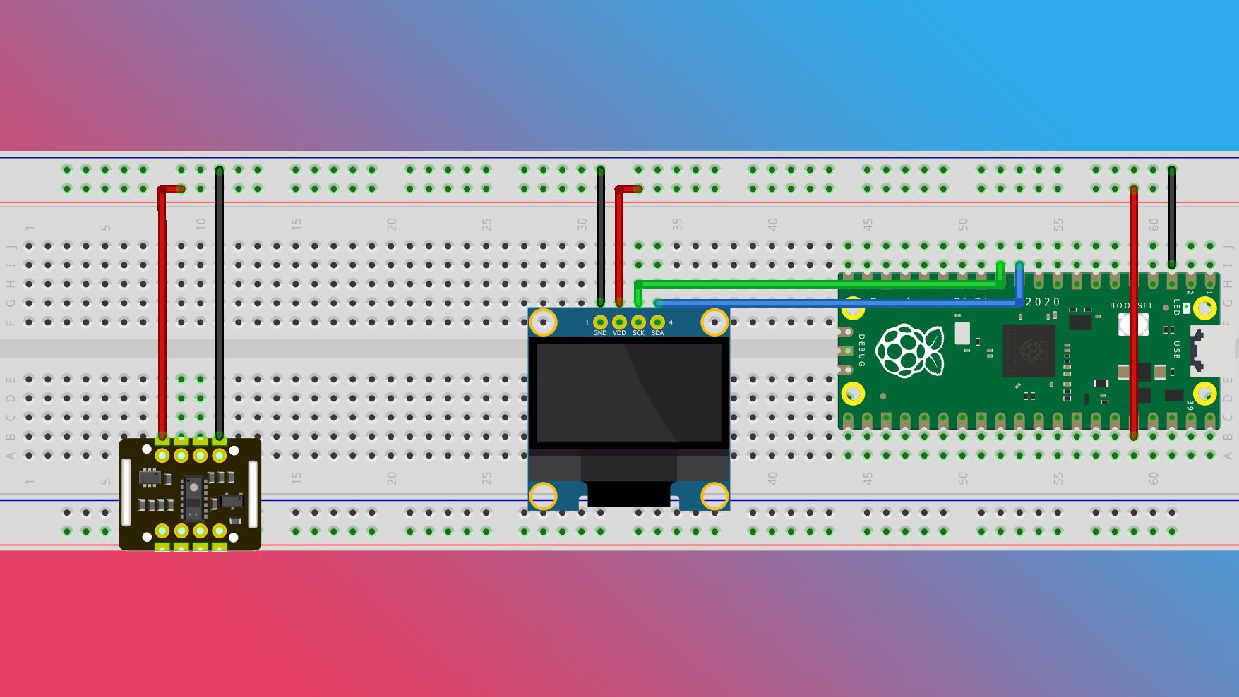 OLED conectado a pines Pico I2C