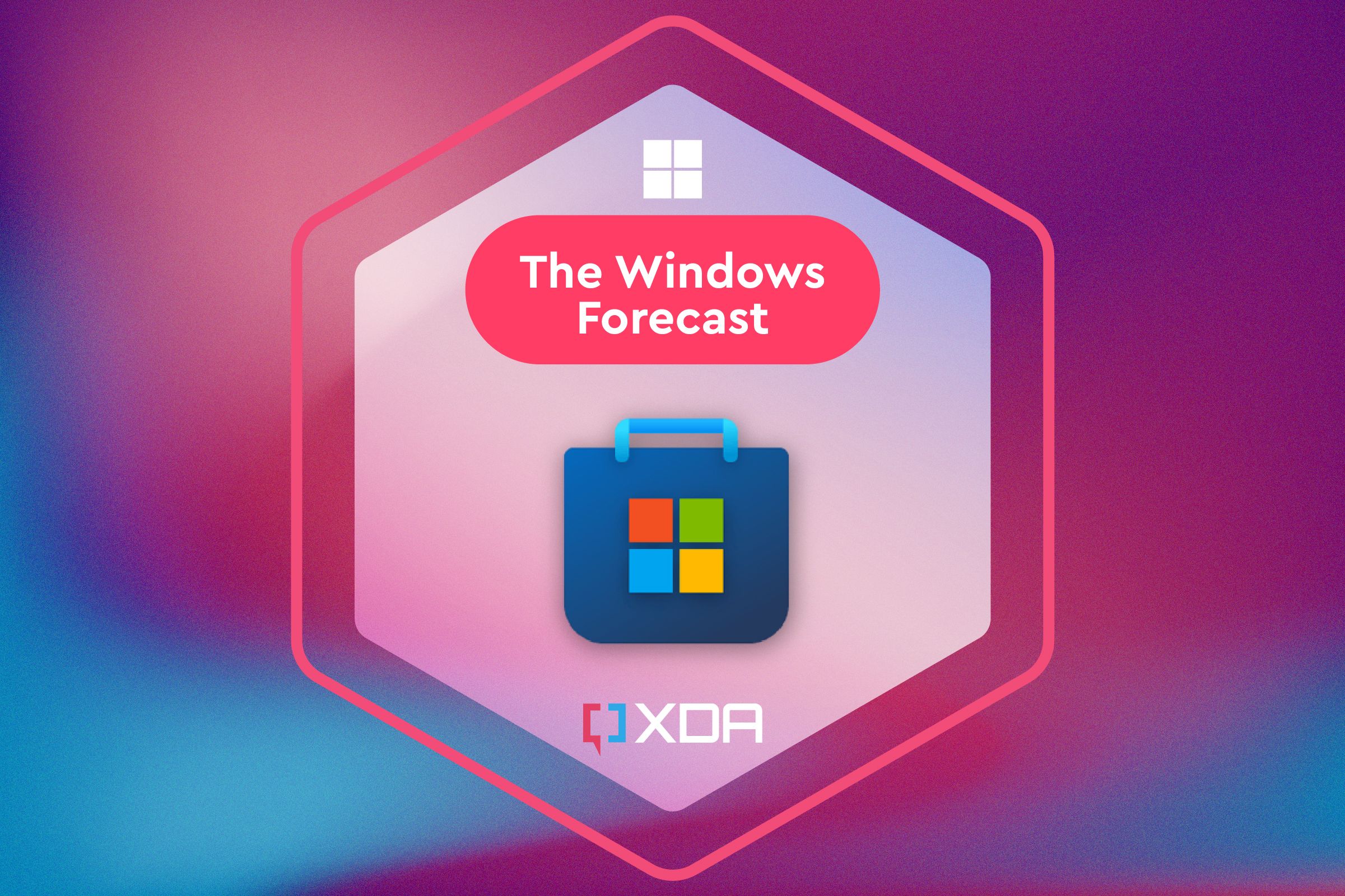 Texto que dice The Windows Forecast con el logotipo de Microsoft Store debajo