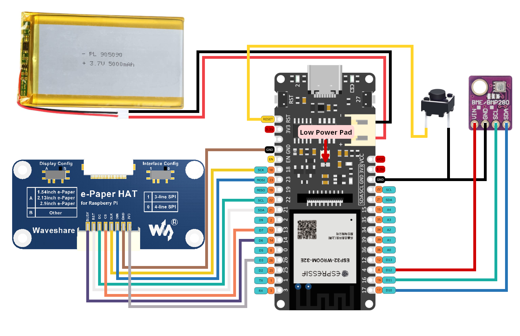 Diagrama de cableado Waveshare Rev22