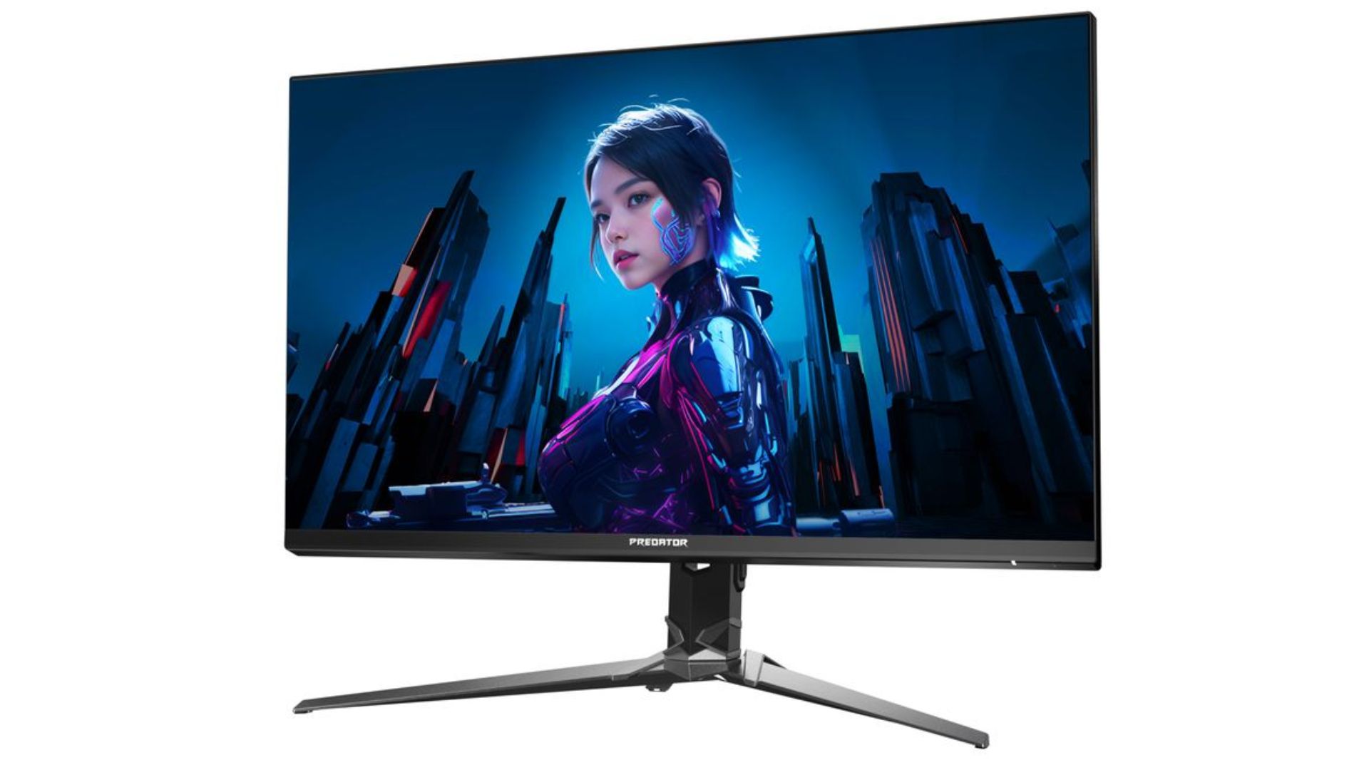 El monitor para juegos Acer Predator sobre un fondo blanco