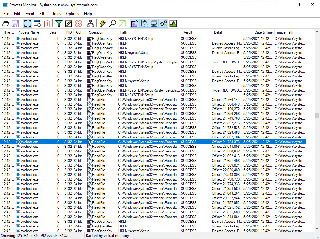 Monitor de procesos de Sysinternals