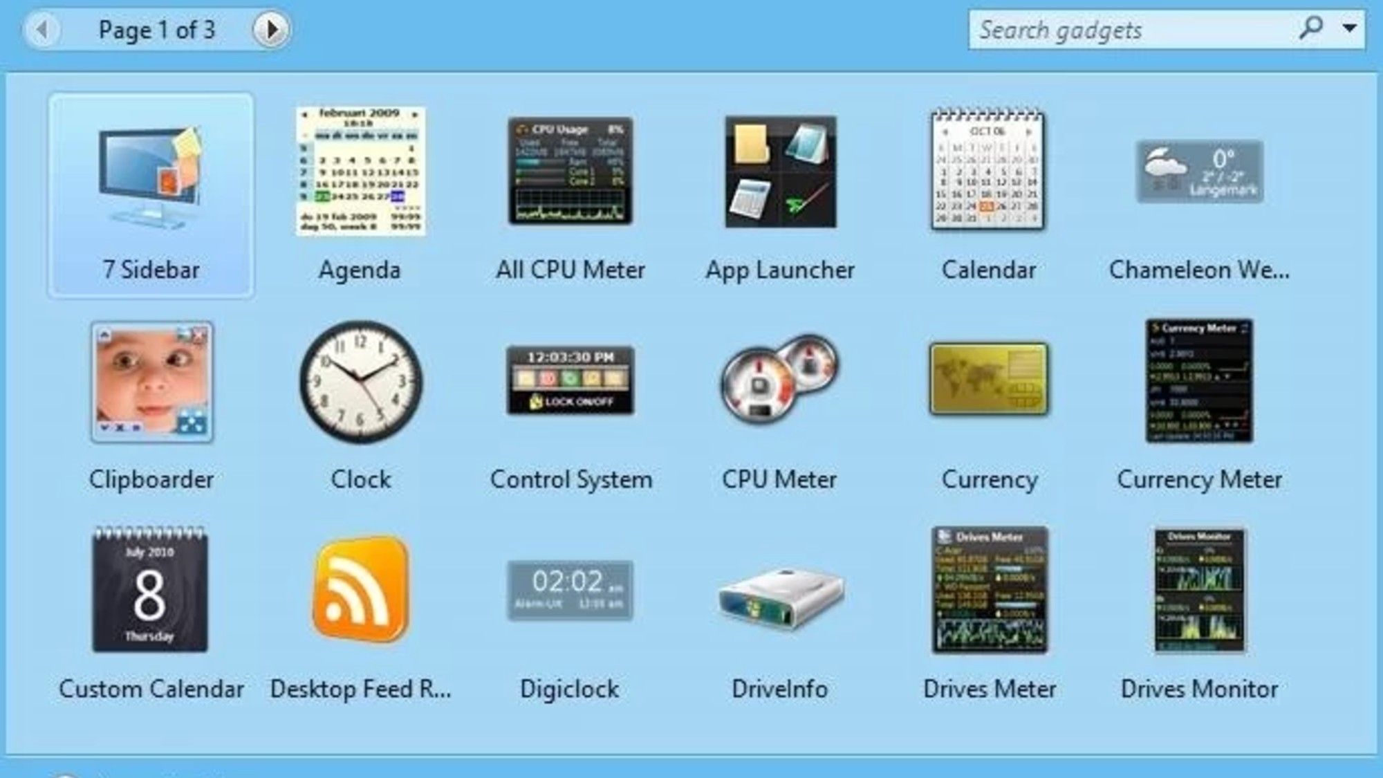 Windows-gadgets-interface