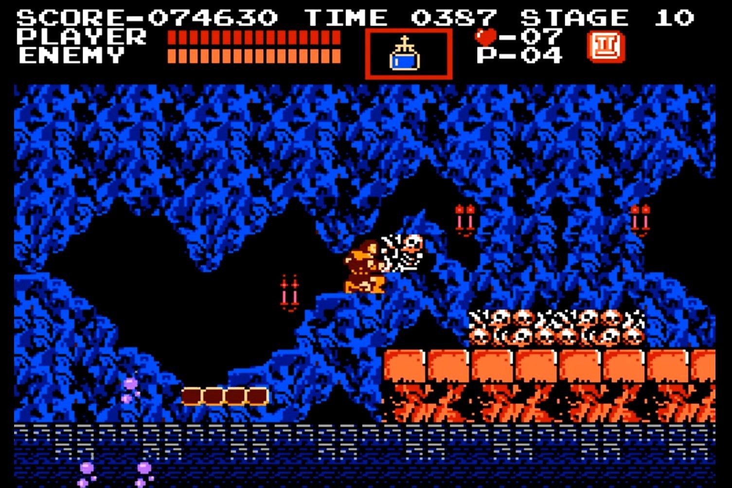 Going through level in Castlevania for the NES