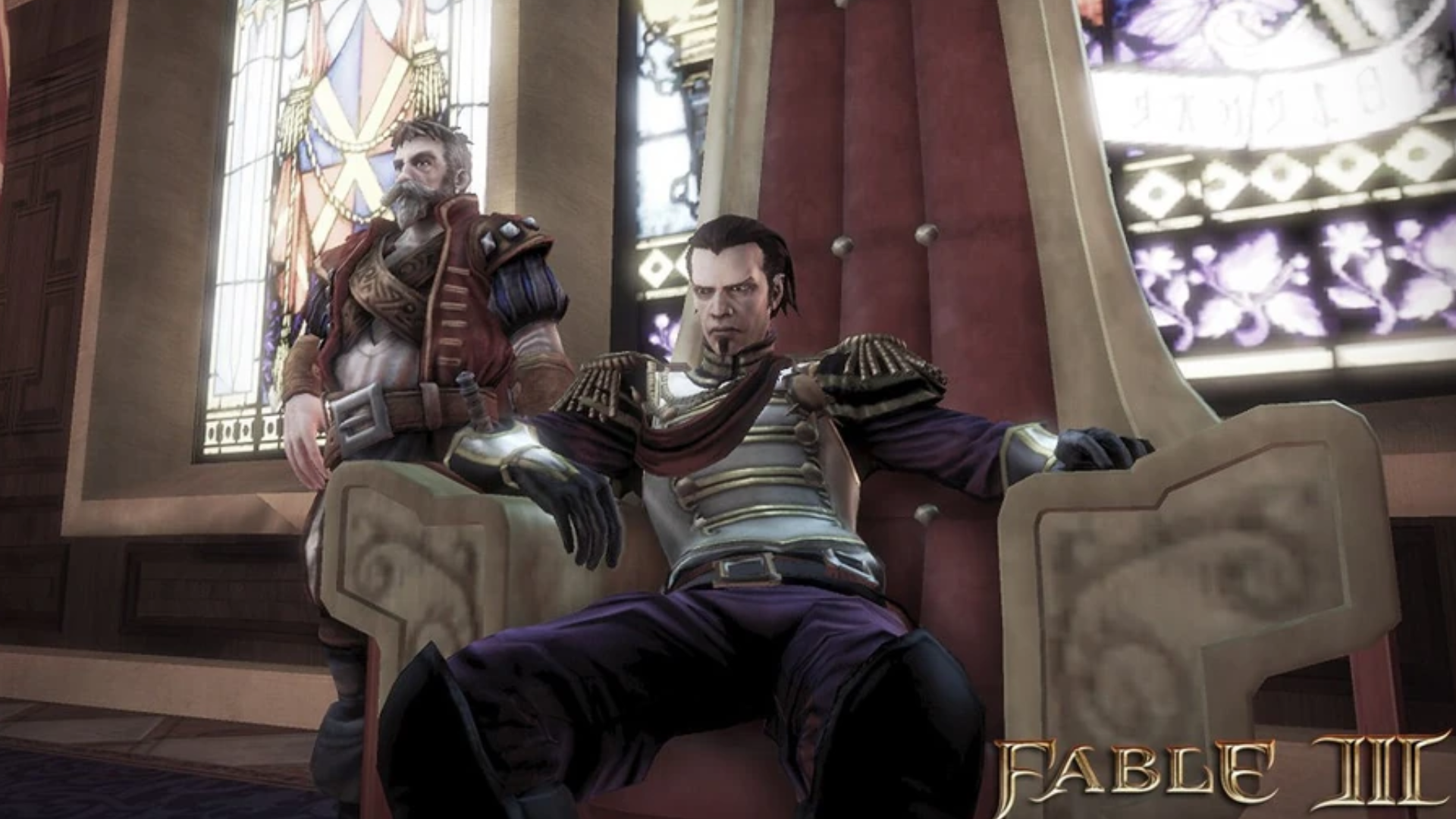 King Logan sitting on the throne to Albion