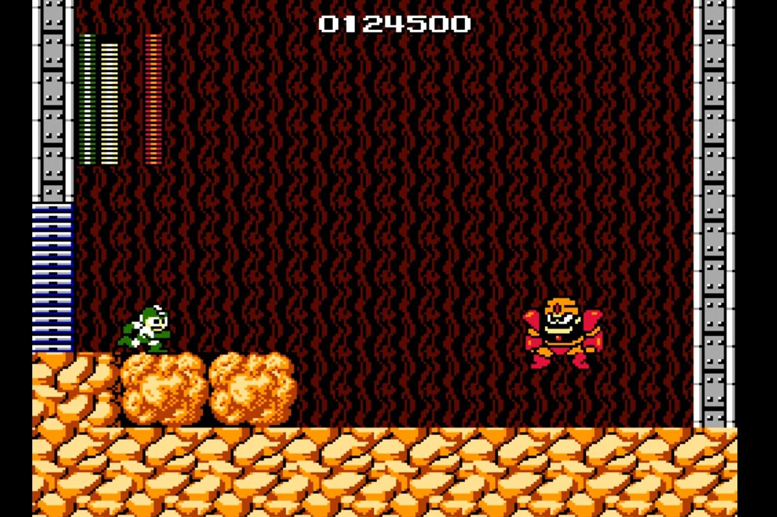Mega Man fighting a boss on the NES
