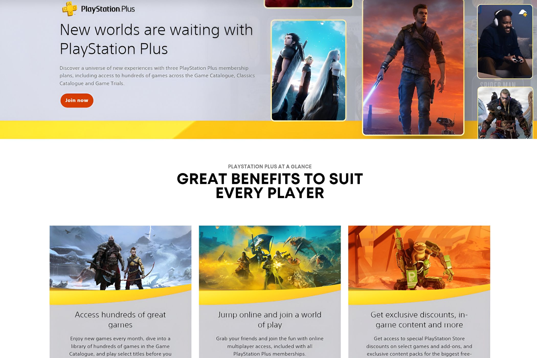 An image of PlayStation Plus benefits that users get.