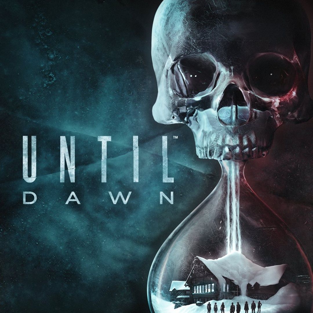 Product image of the game Until Dawn, showing a skull and an hourglass.