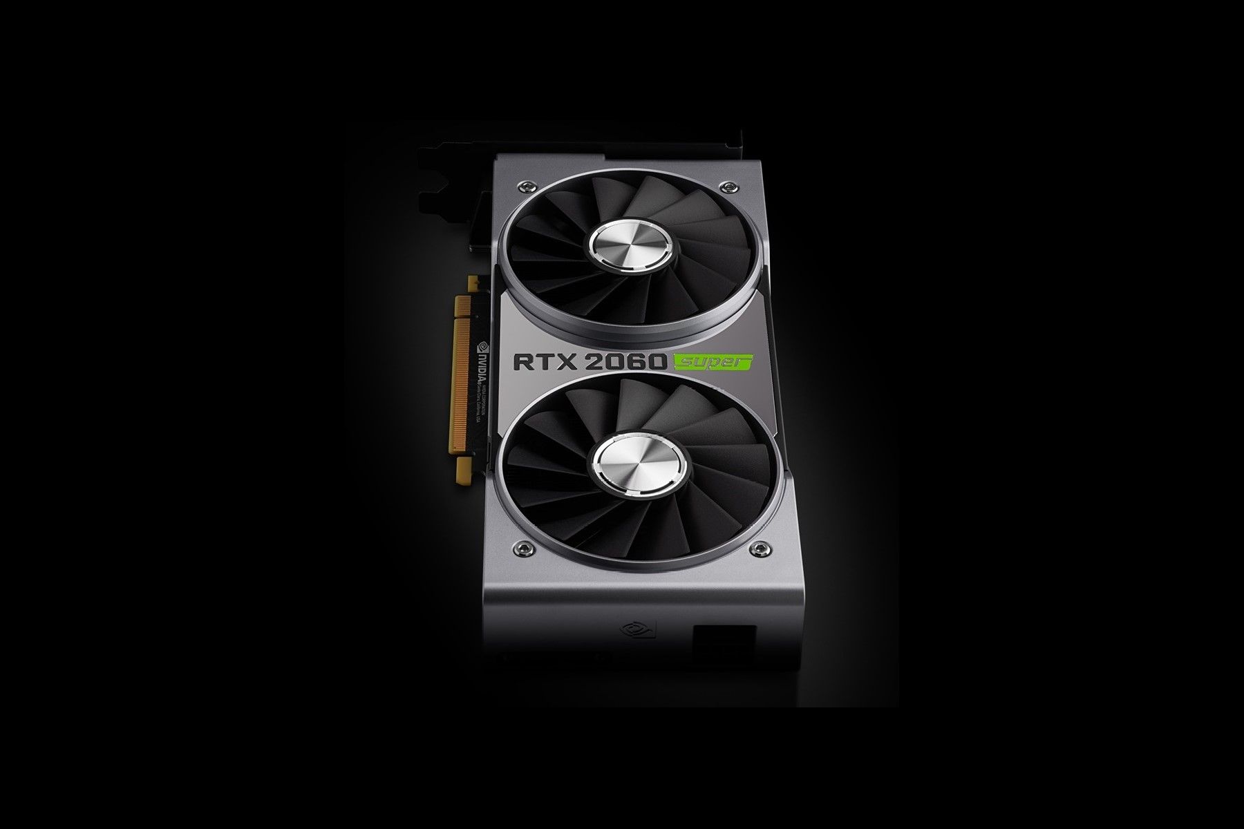 An Nvidia graphics card on a black background