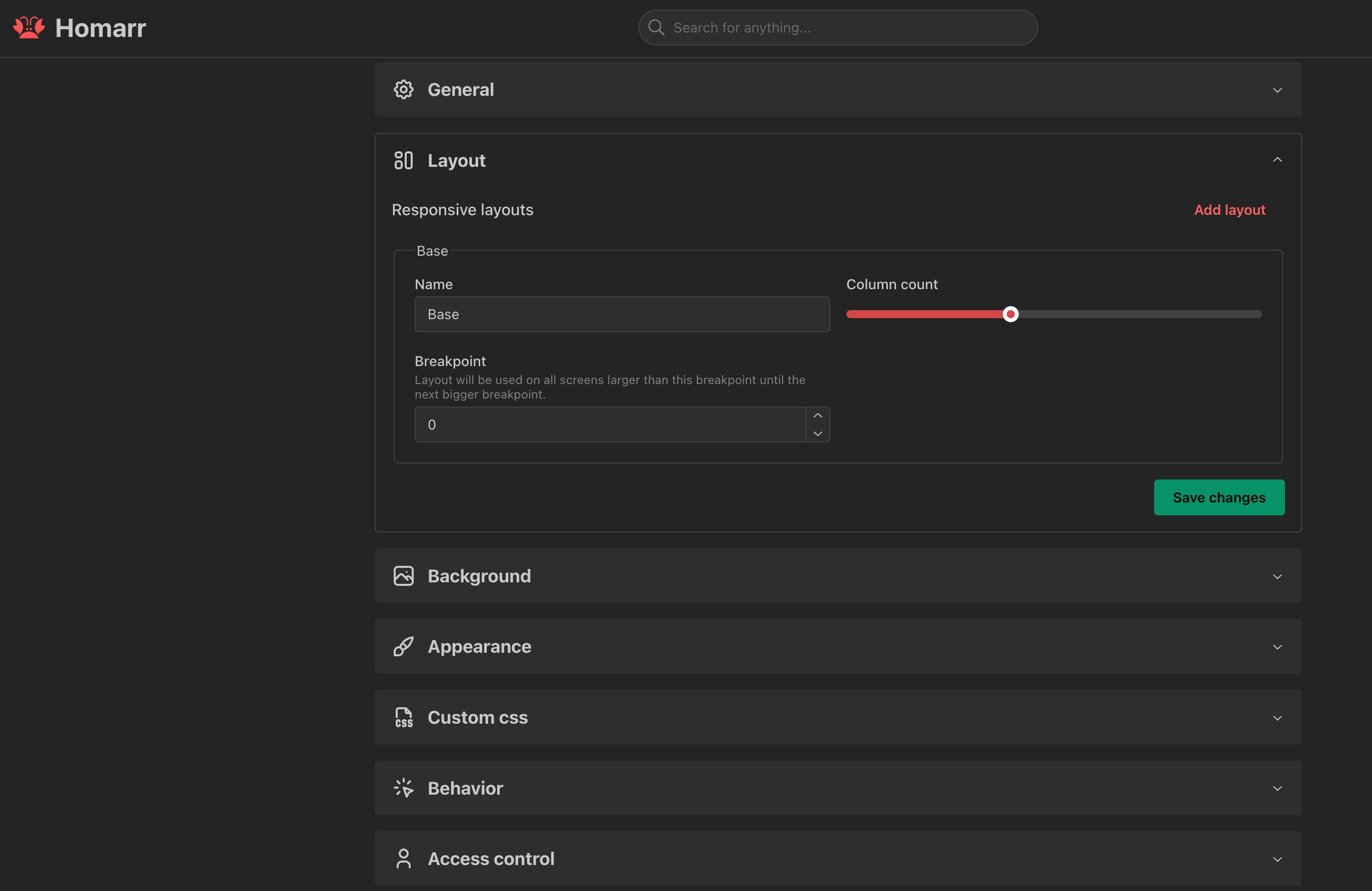 Homarr customisation 