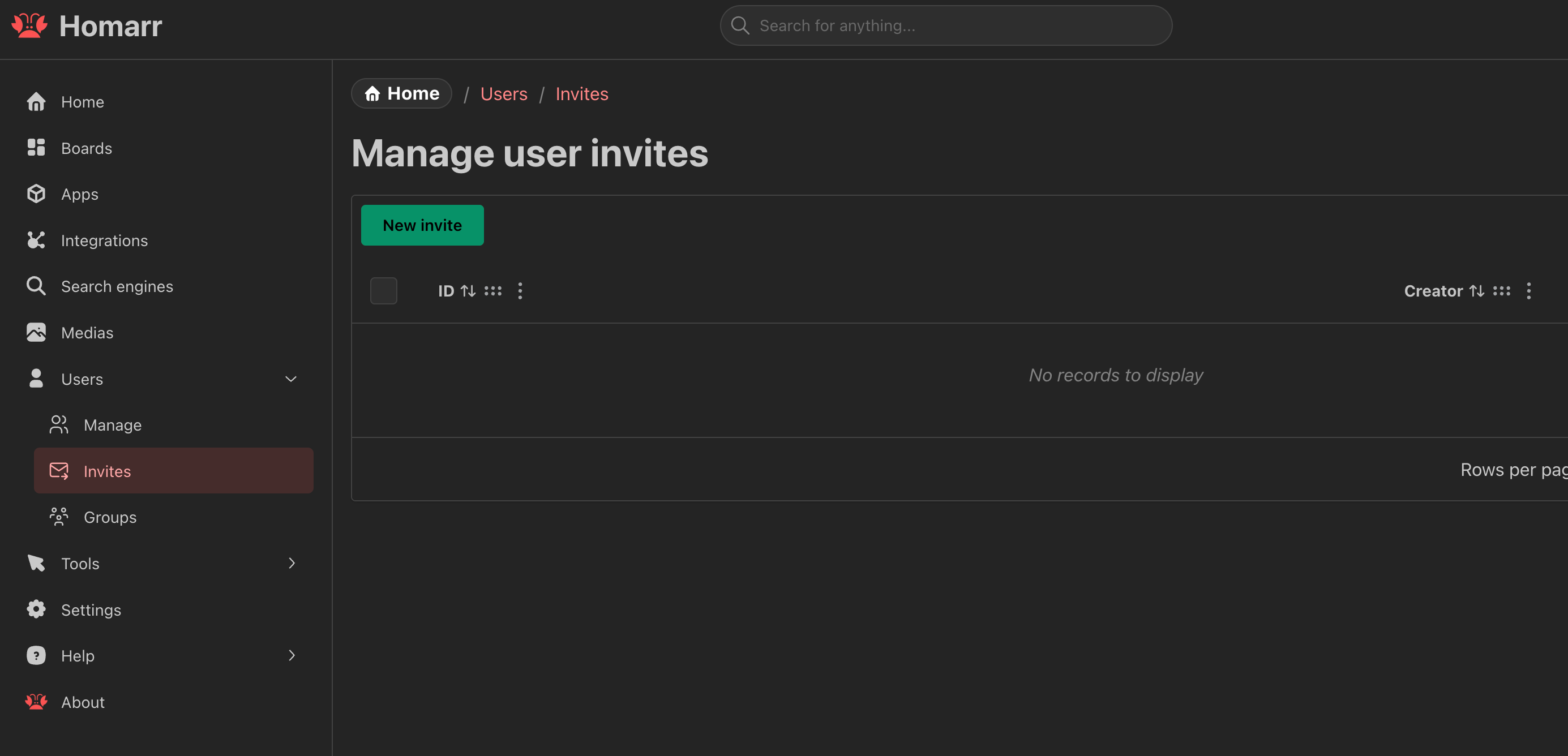 homarr user management